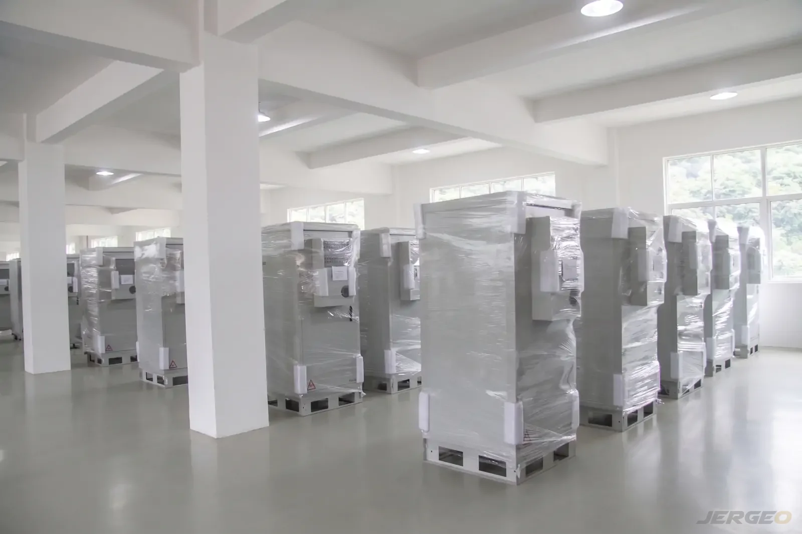 Outdoor telecom cabinet warehouse at Jergeo factory